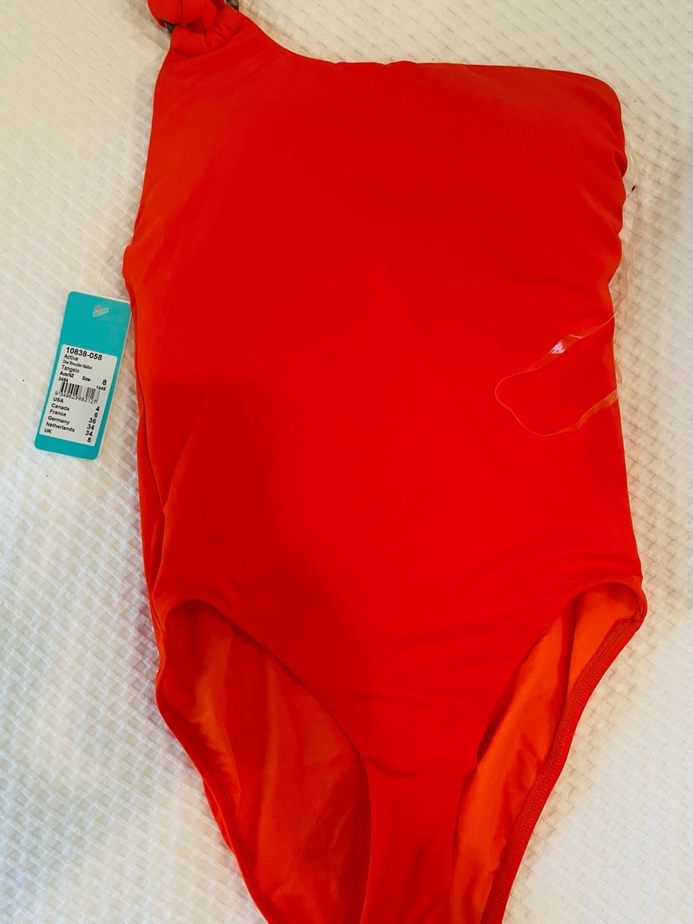Girls' One-Shoulder Red Swim Suit